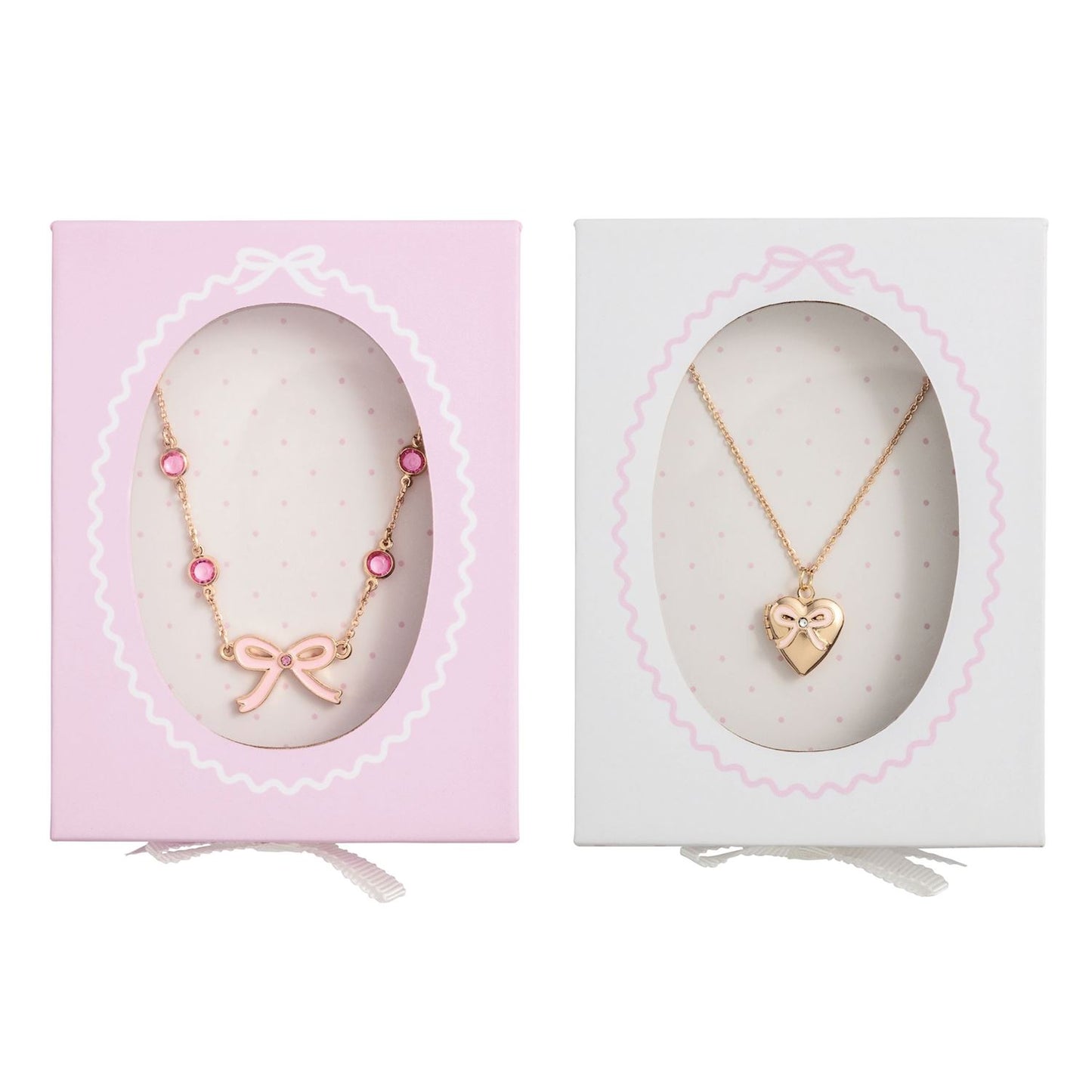 Bow/Locket Rhinestone Necklace