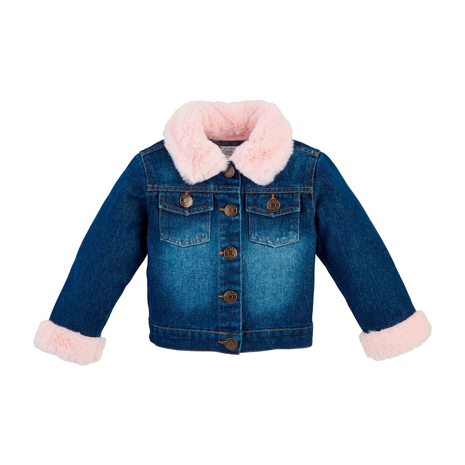 Pink Fur Trim Denim Jacket The Merry Magnolia