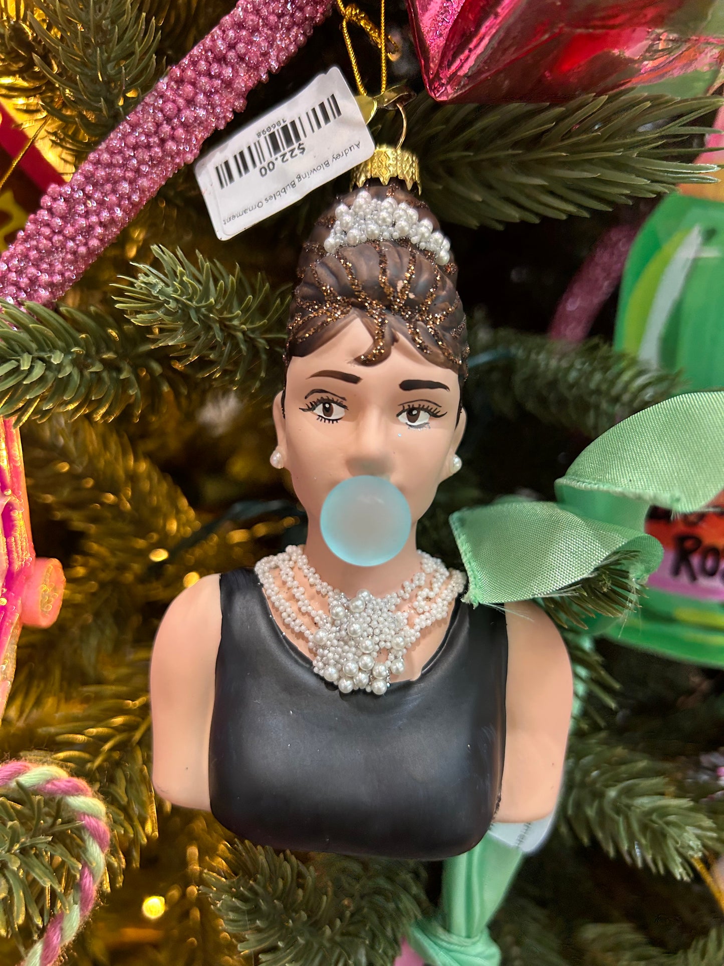 Audrey Blowing Bubbles Ornament
