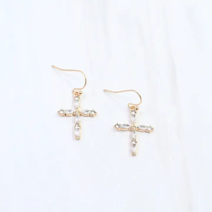 Albritton Pave Cross Earrings