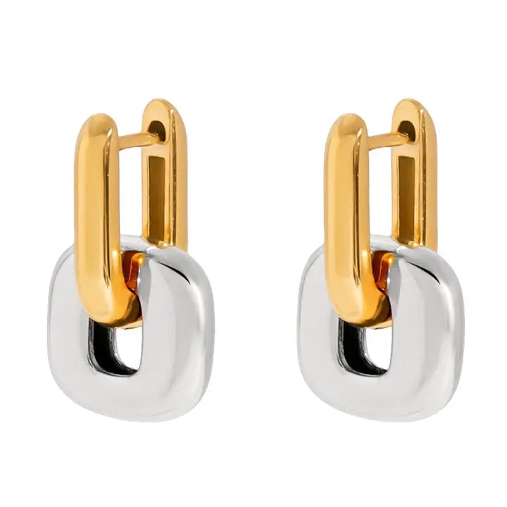 HJane Sadie Stud Earrings Two Toned