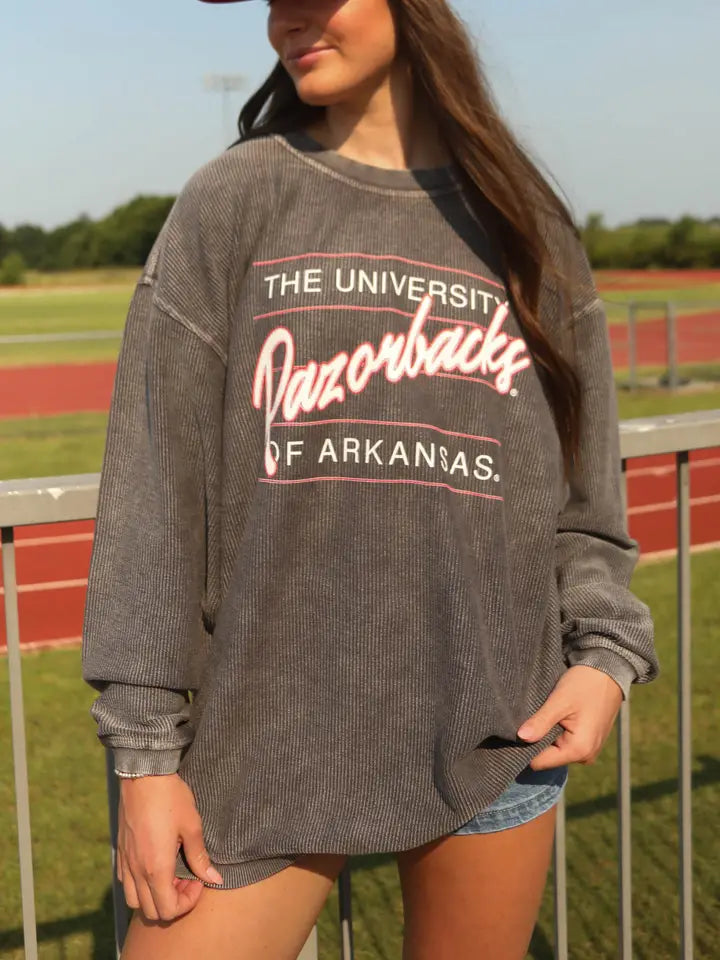 Razorback Script Cord Sweatshirt