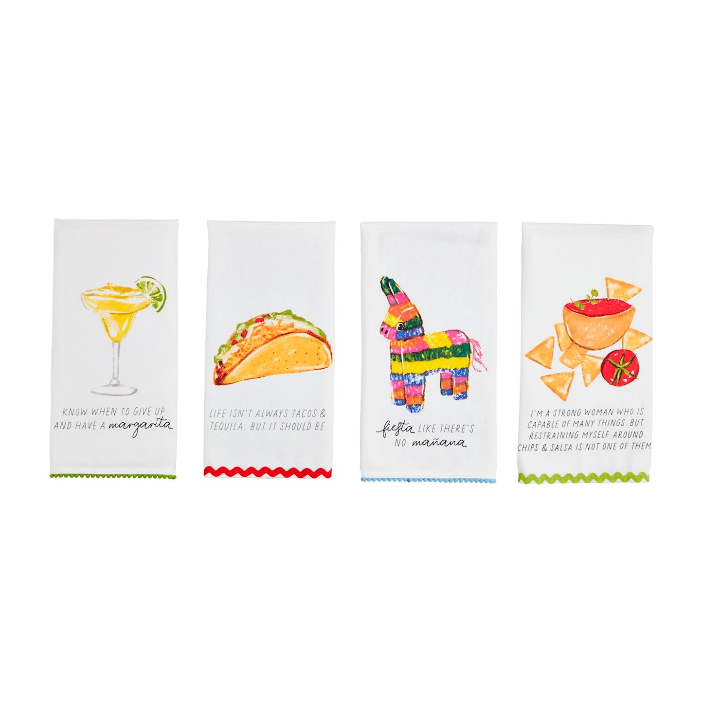 Mudpie Printed Trim Towel