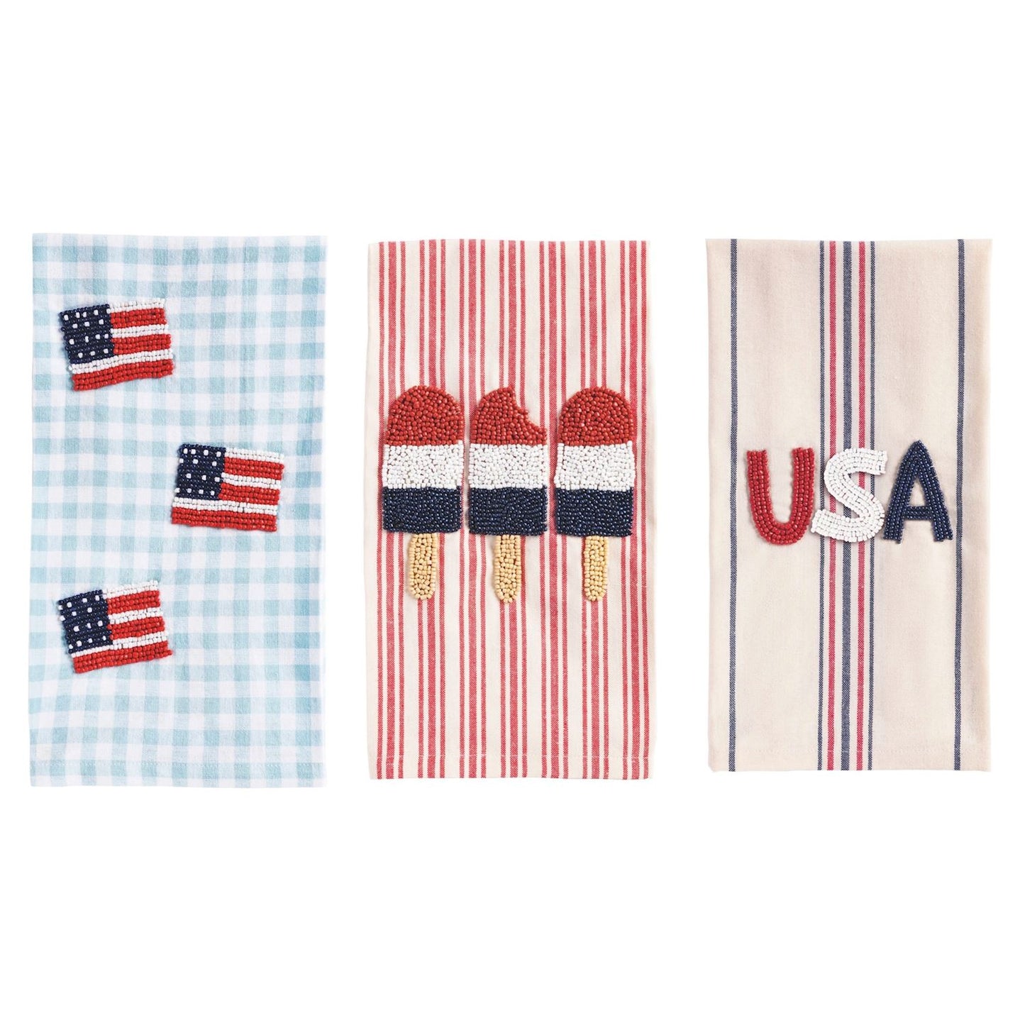 Americana Beaded Flag Towel