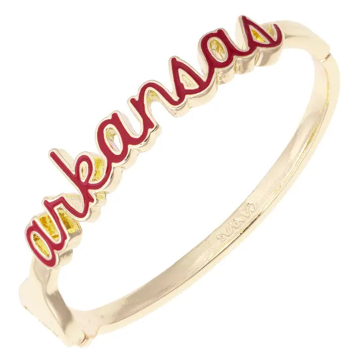 Arkansas Razorbacks Cursive Hinge Bangle