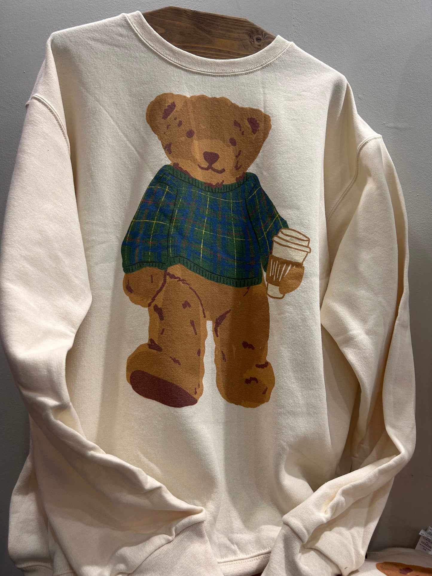 Cozy Plaid Bear Sweatshirt