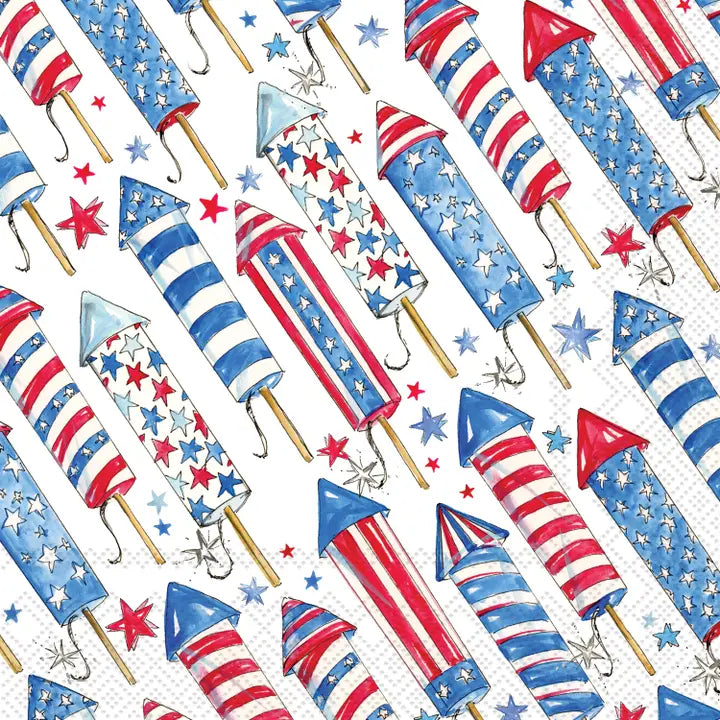 Patriotic Rockets Guest Towel