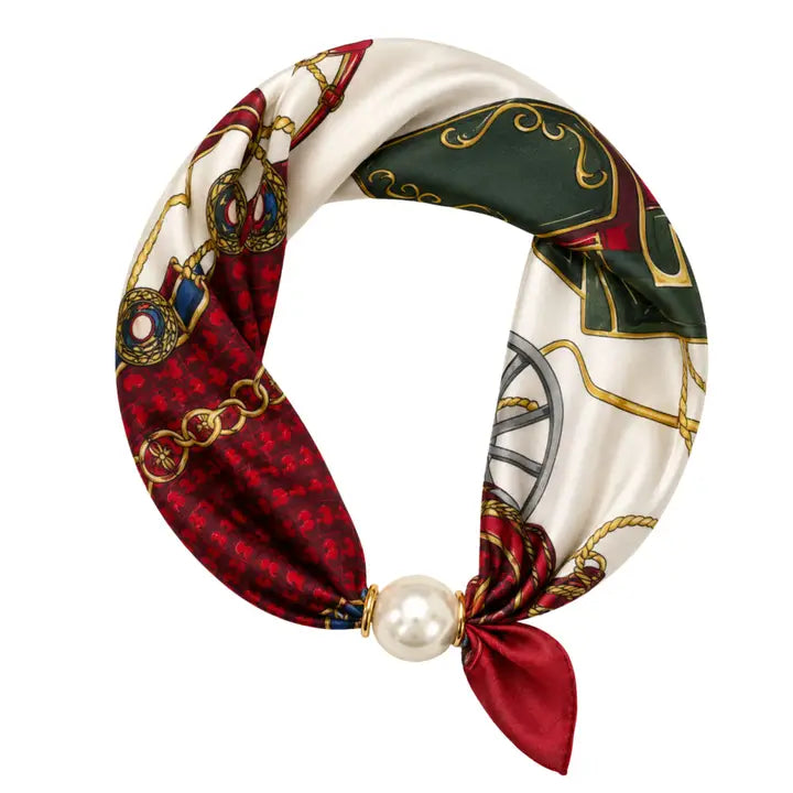Magnetic Scarf Necklace w/ Pearl