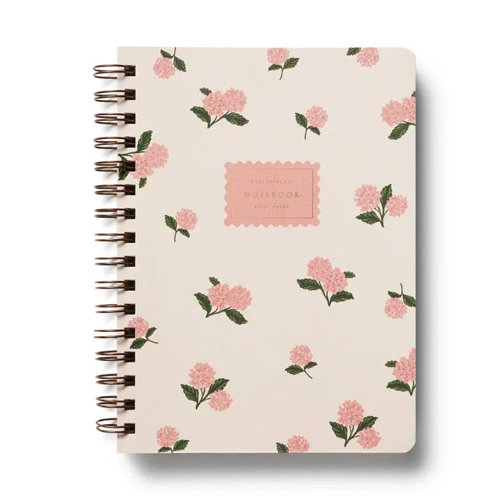 Rifle Paper Pink Hydrangea Spiral Notebook