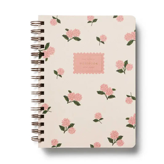 Rifle Paper Pink Hydrangea Spiral Notebook