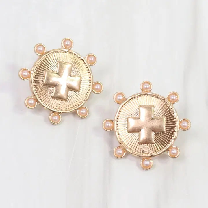 Penrith Cross Coin Earrings