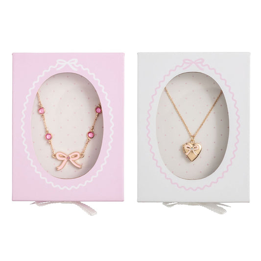 Bow/Locket Rhinestone Necklace