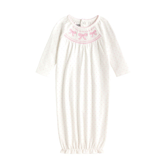 Pink Smocked Bow Gown