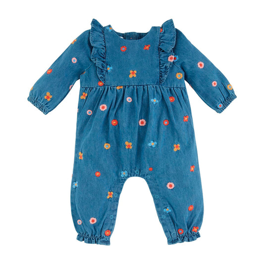 Floral Denim One Piece