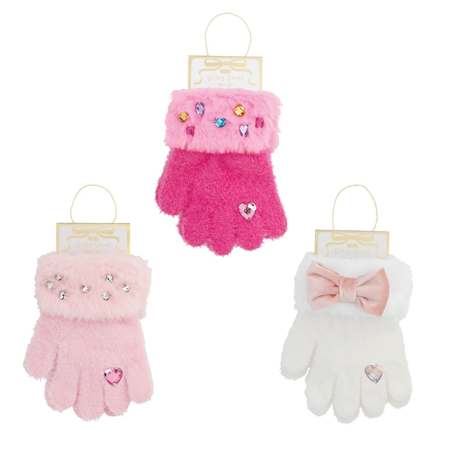 Glitzy Faux Fur Gloves