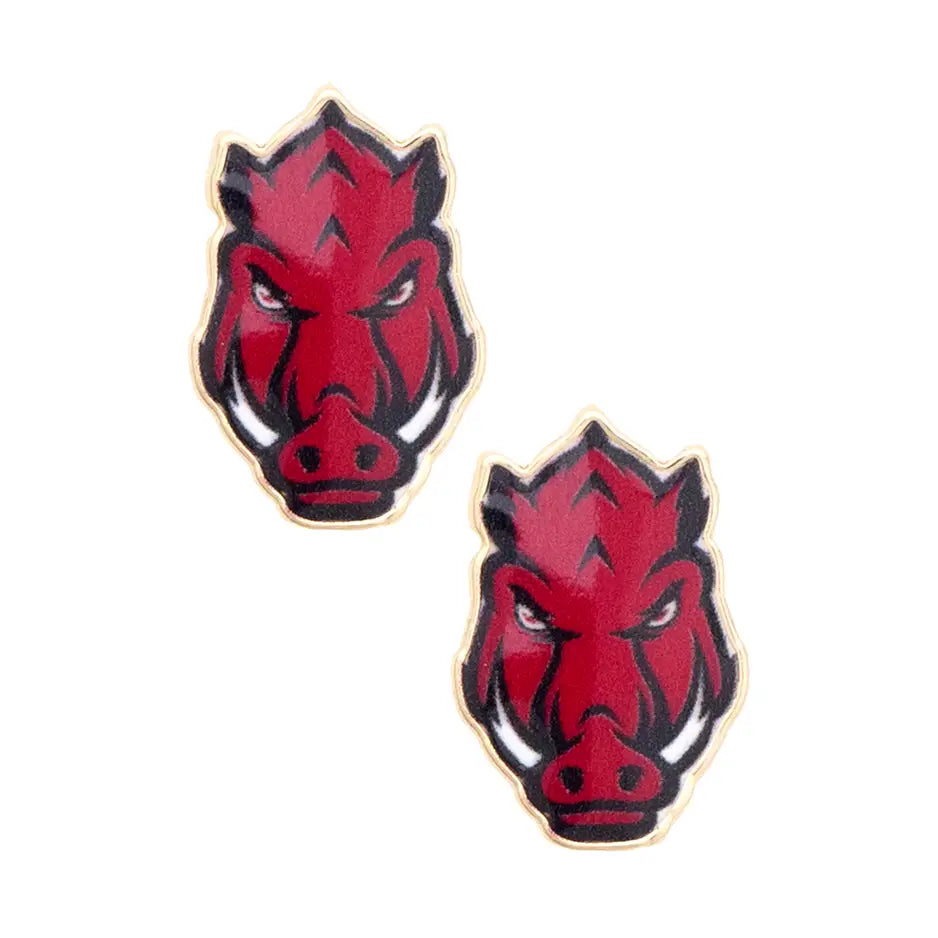 Arkansas Razorbacks Enamel Stud Earrings