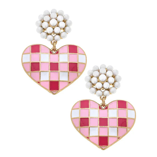 Canvas Style Valentine Earrings