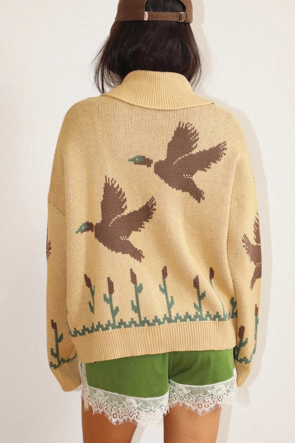 Bird Zip Knit Cardigan