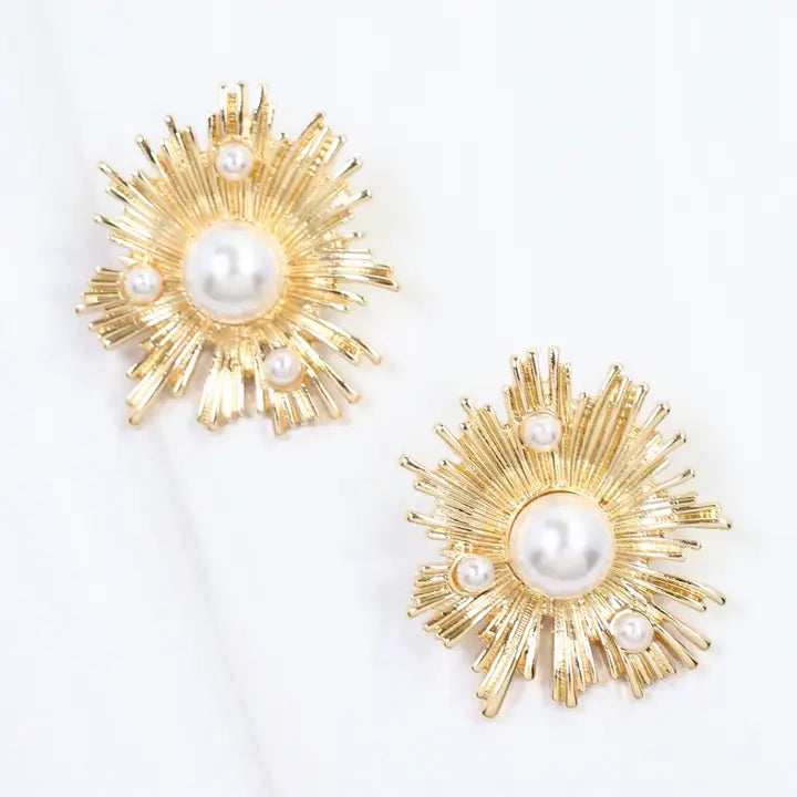 Alicia Pearl Sunburst Earring