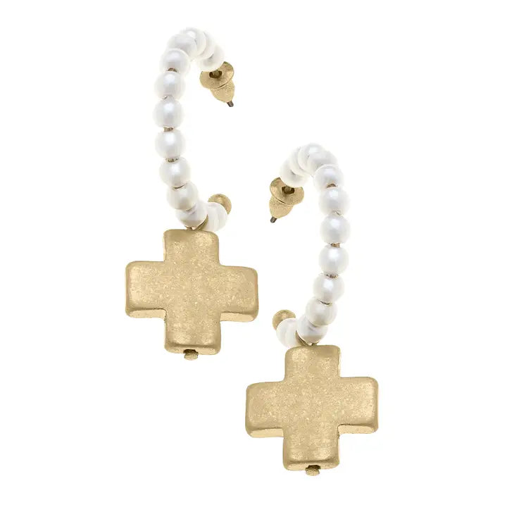 Edith Square Cross Earrings