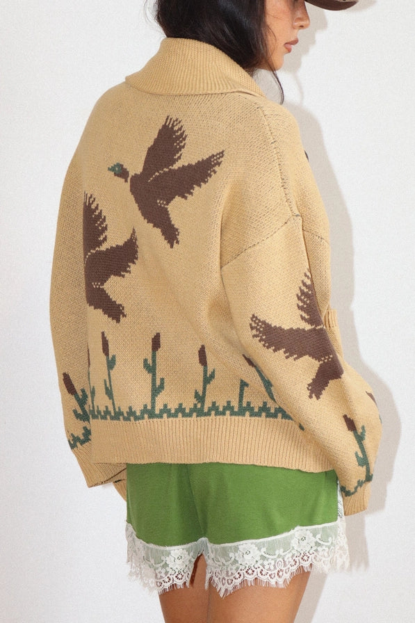 Bird Zip Knit Cardigan