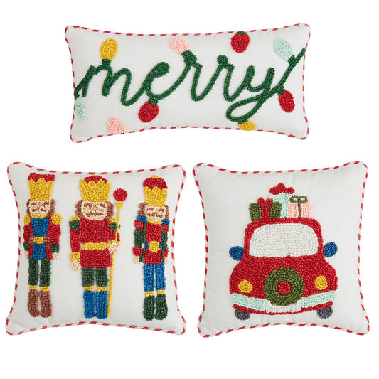 Mini Beaded Christmas Pillow