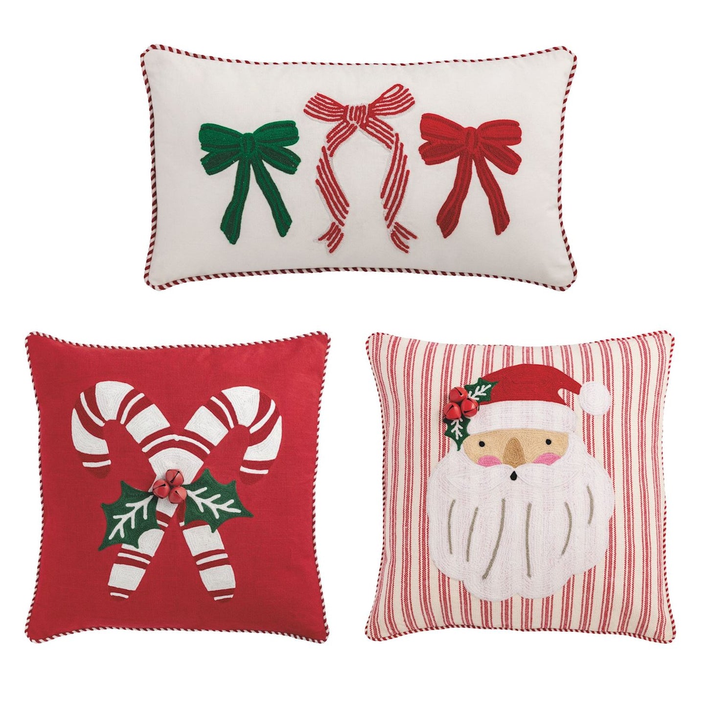 Whimsy Christmas Embroidered Pillow