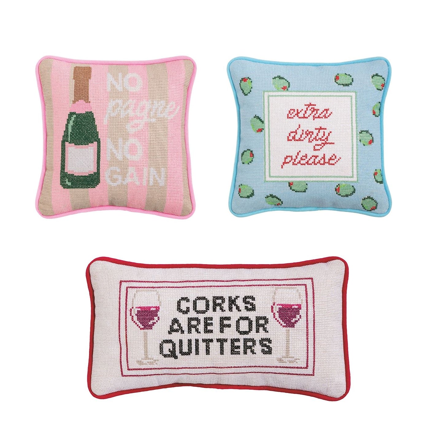 Bar Needlepoint Pillows
