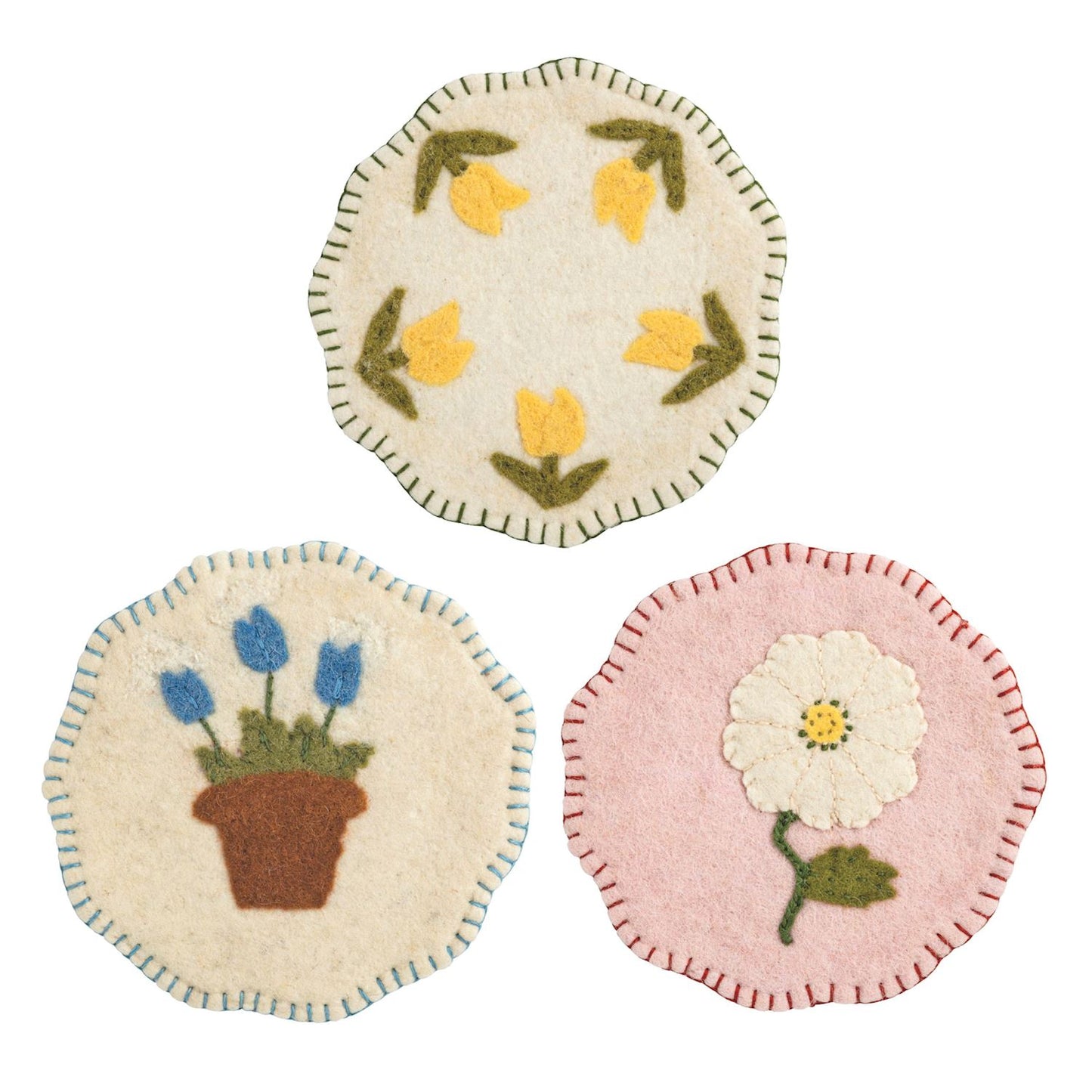 Felted Floral Trivet