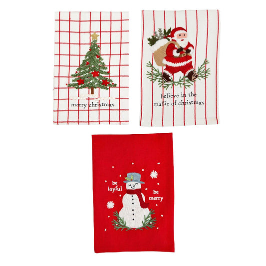 Classic Christmas Embroidered Towels