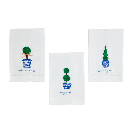Mudpie Boxwood Embroidered Towel