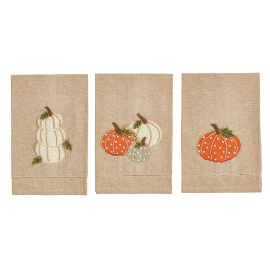 Pumpkin French Knot Towels