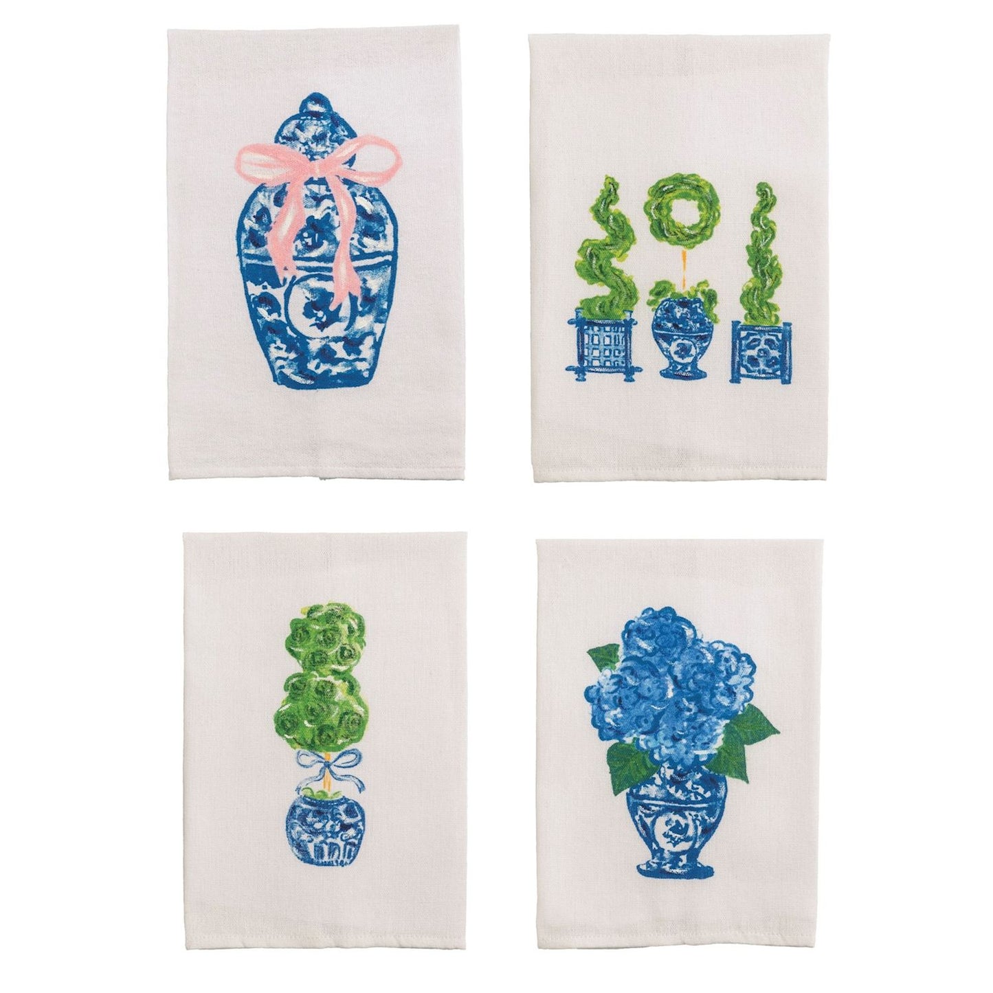 Painted Topiary Towels