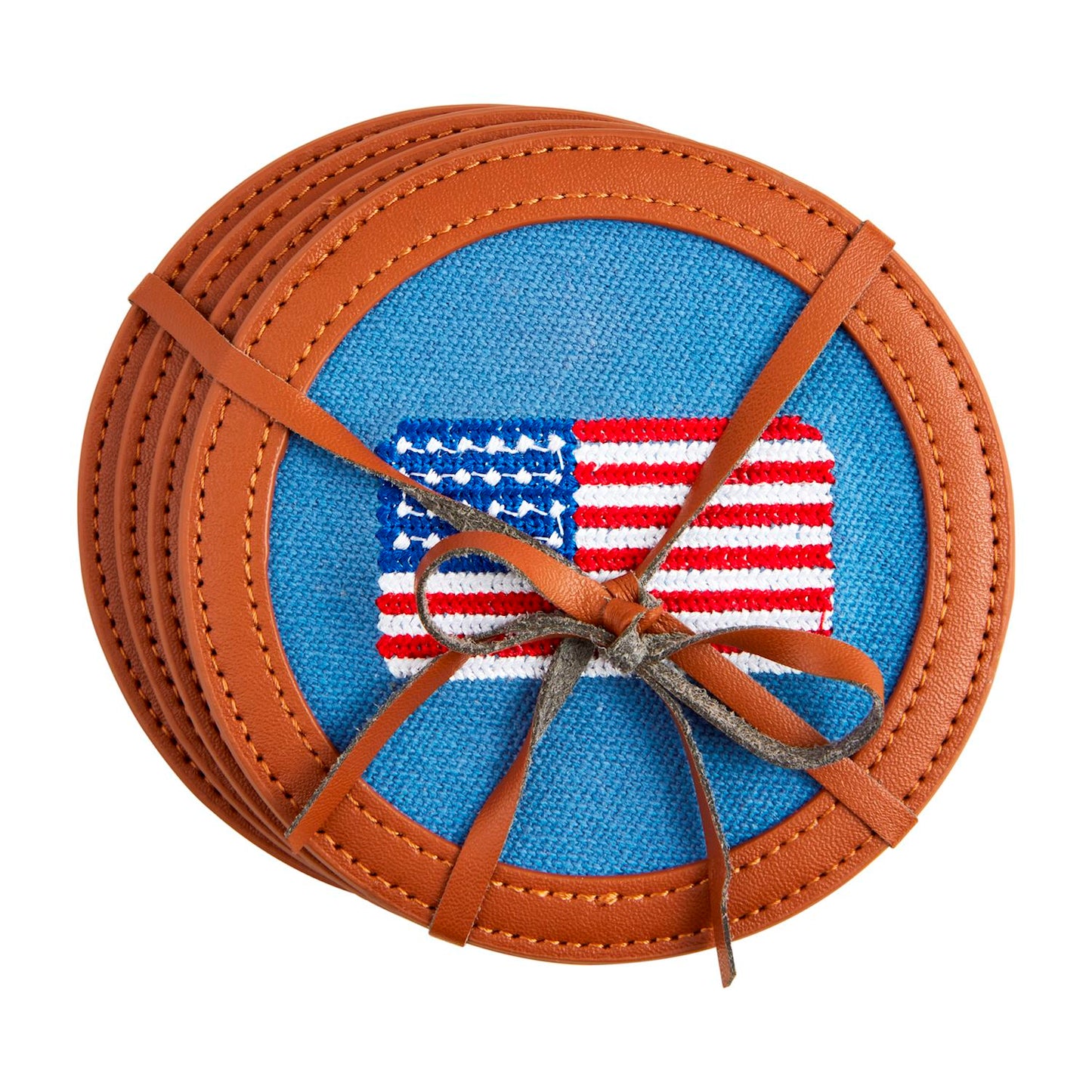 Embroidered Flag Coaster Set