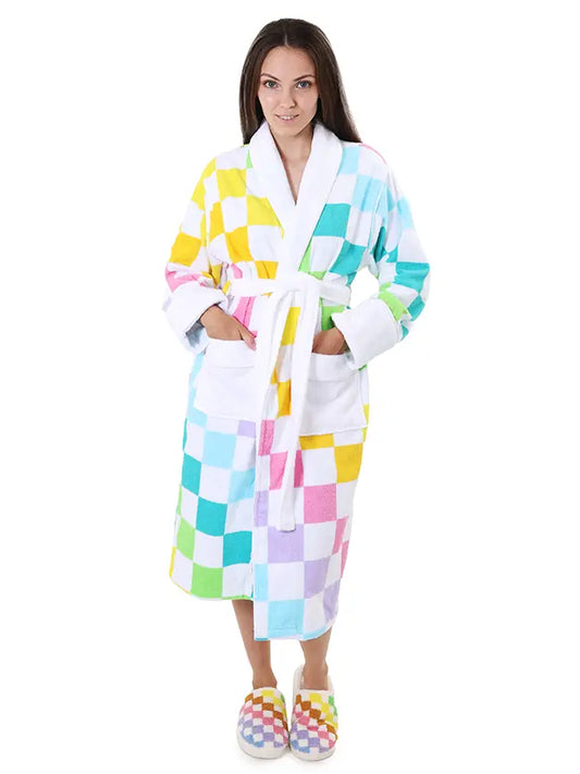 Checker Cotton Robe