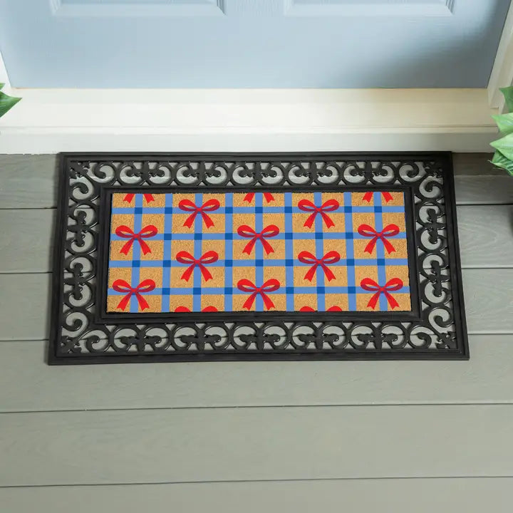 Red/White/Bows Door Mat