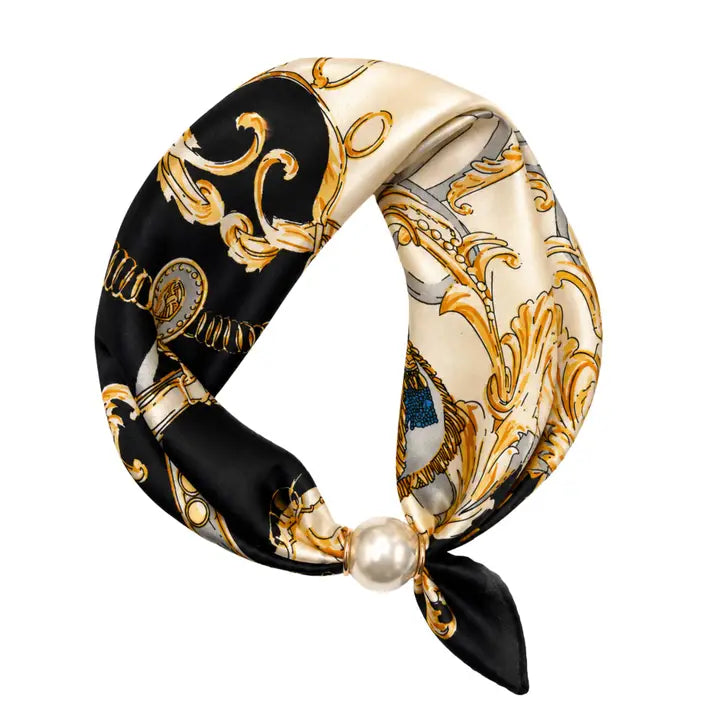 Magnetic Scarf Necklace w/ Pearl