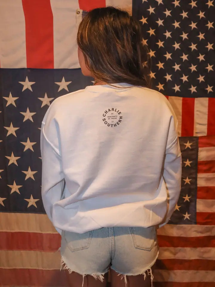 US Flag Crew Sweatshirt