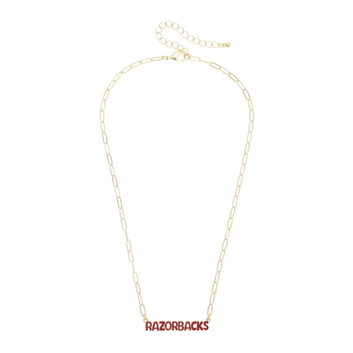 Razorbacks Puffy Nameplate Necklace