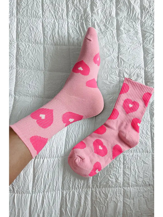 Valentine Ribbed Crew Socks
