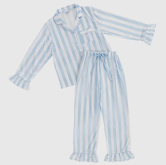 Bella Sleep Bamboo PJs White/Blue