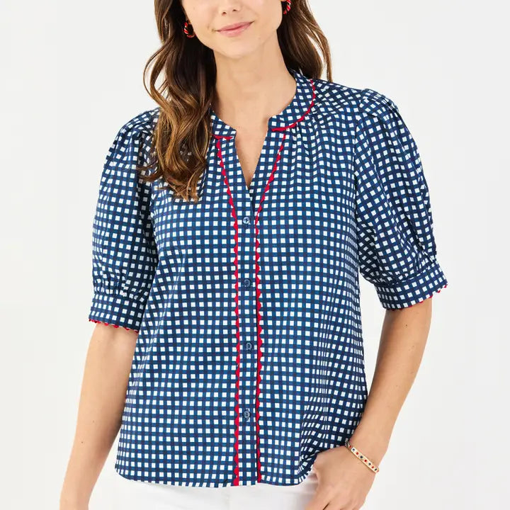 Elaine Gingham Top