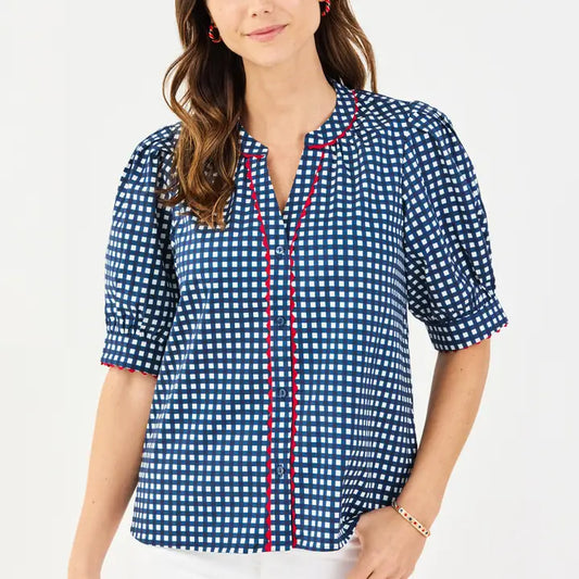 Elaine Gingham Top