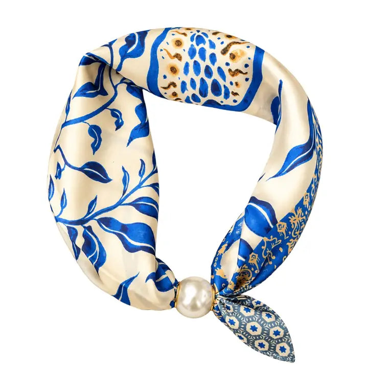 Magnetic Scarf Necklace w/ Pearl