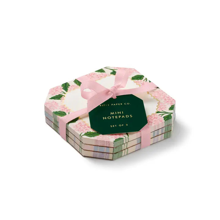 Rifle Paper Pink Hydrangea Mini Notepad Trio