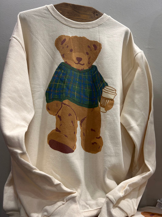 Cozy Plaid Bear Sweatshirt