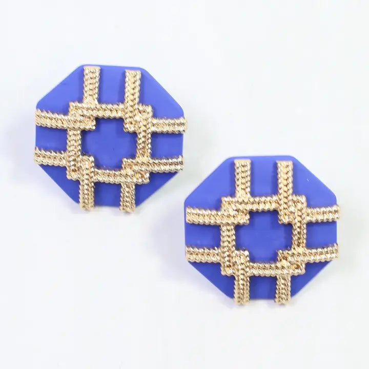 Avril Octagon Post Earrings