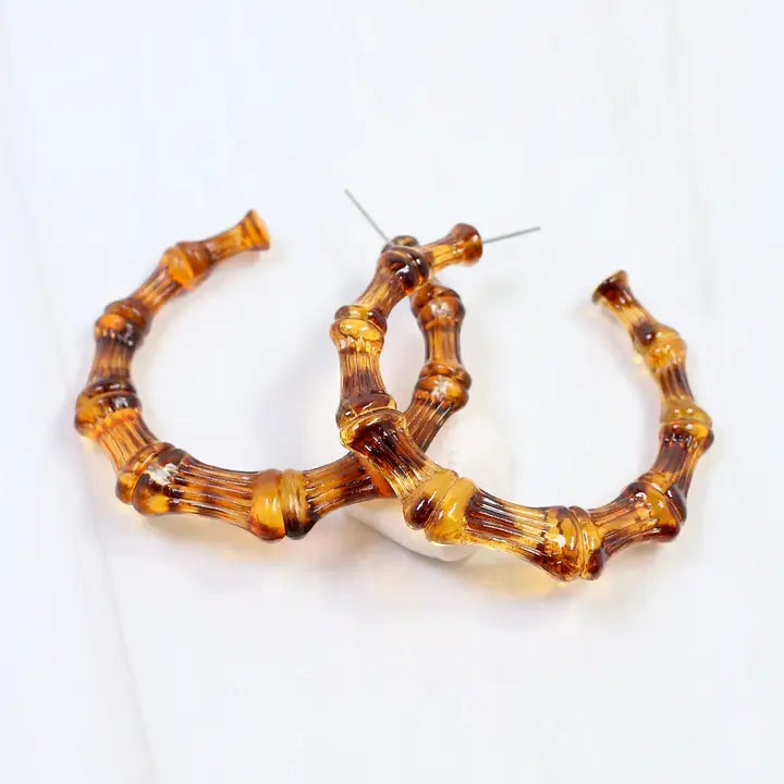 Bryce Bamboo Hoop Earrings