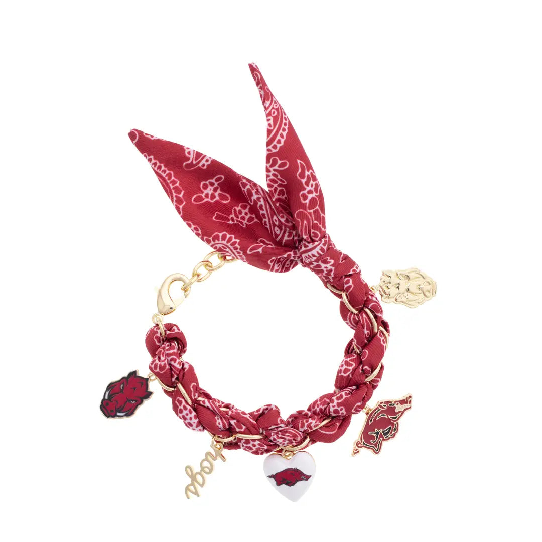 Arkansas Razorbacks Bandana Charm Bracelet