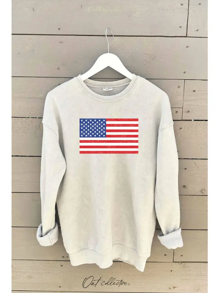 USA Flag Graphic Sweatshirt